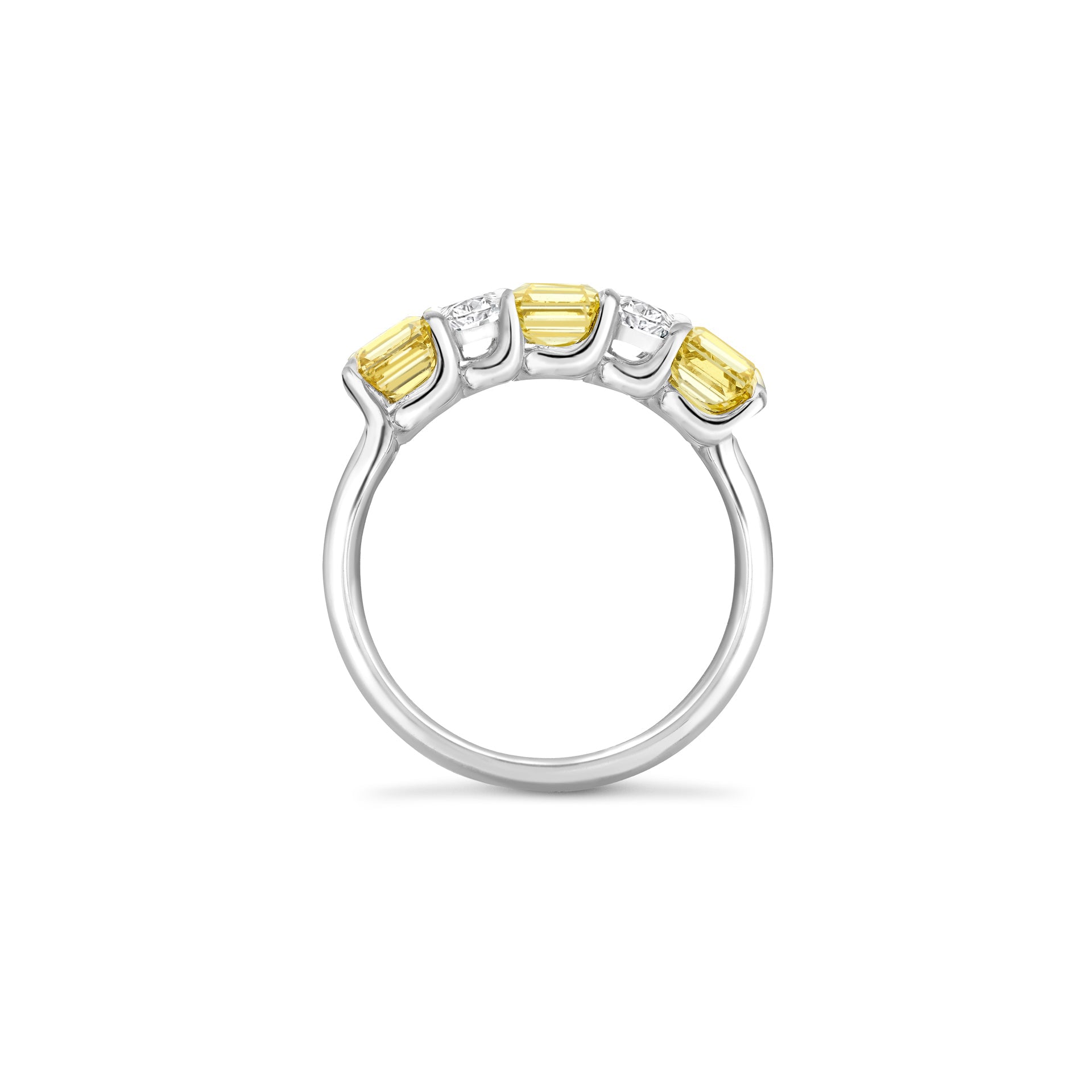 Classic Yellow and White Diamond Platinum Eternity Ring