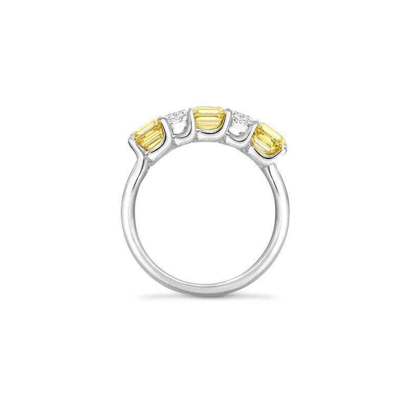 Classic Yellow and White Diamond Platinum Eternity Ring