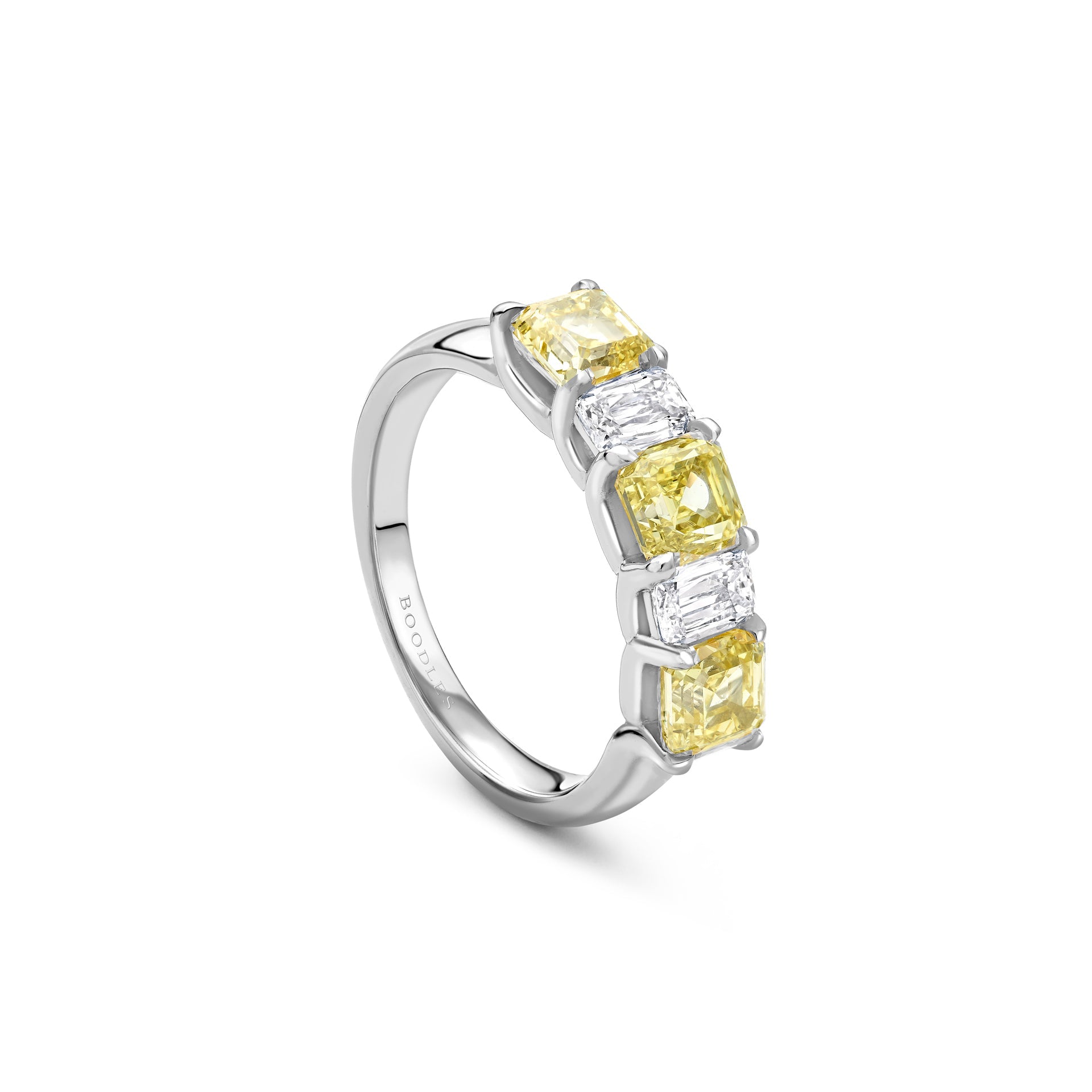 Classic Yellow and White Diamond Platinum Eternity Ring