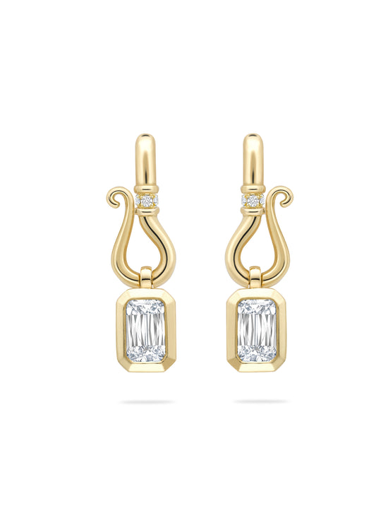 Florentine Ashoka Yellow Gold Diamond Earrings