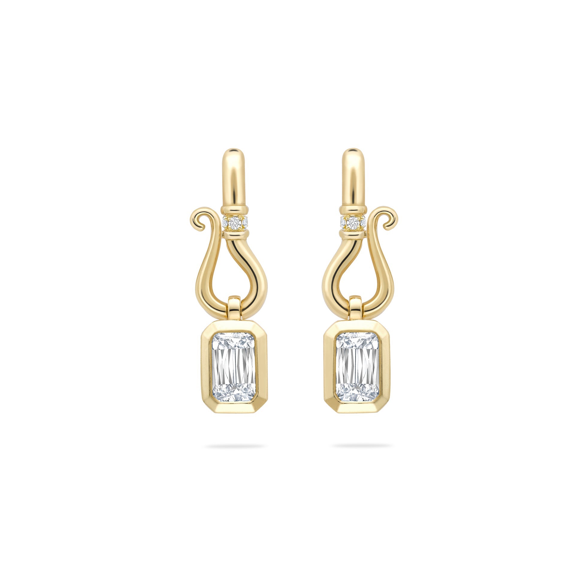 Florentine Ashoka Yellow Gold Diamond Earrings
