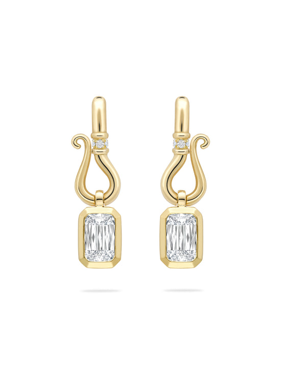 Florentine Ashoka Yellow Gold Diamond Earrings