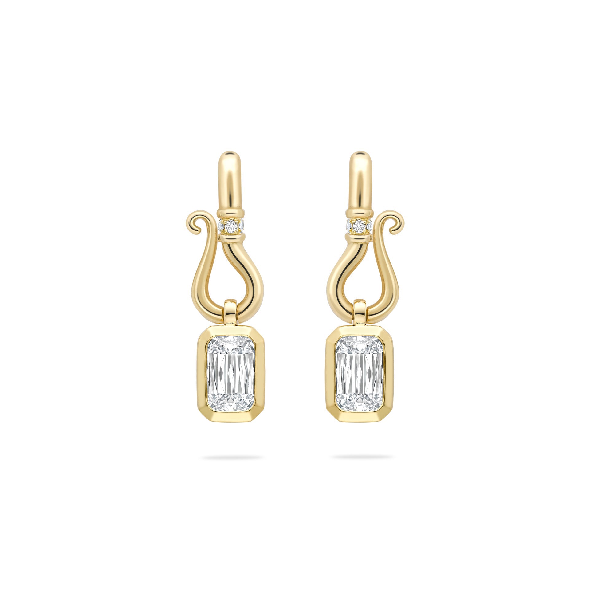 Florentine Ashoka Yellow Gold Diamond Earrings