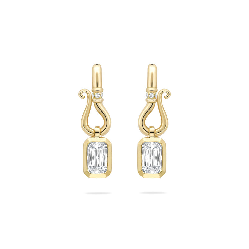 Florentine Ashoka Yellow Gold Diamond Earrings