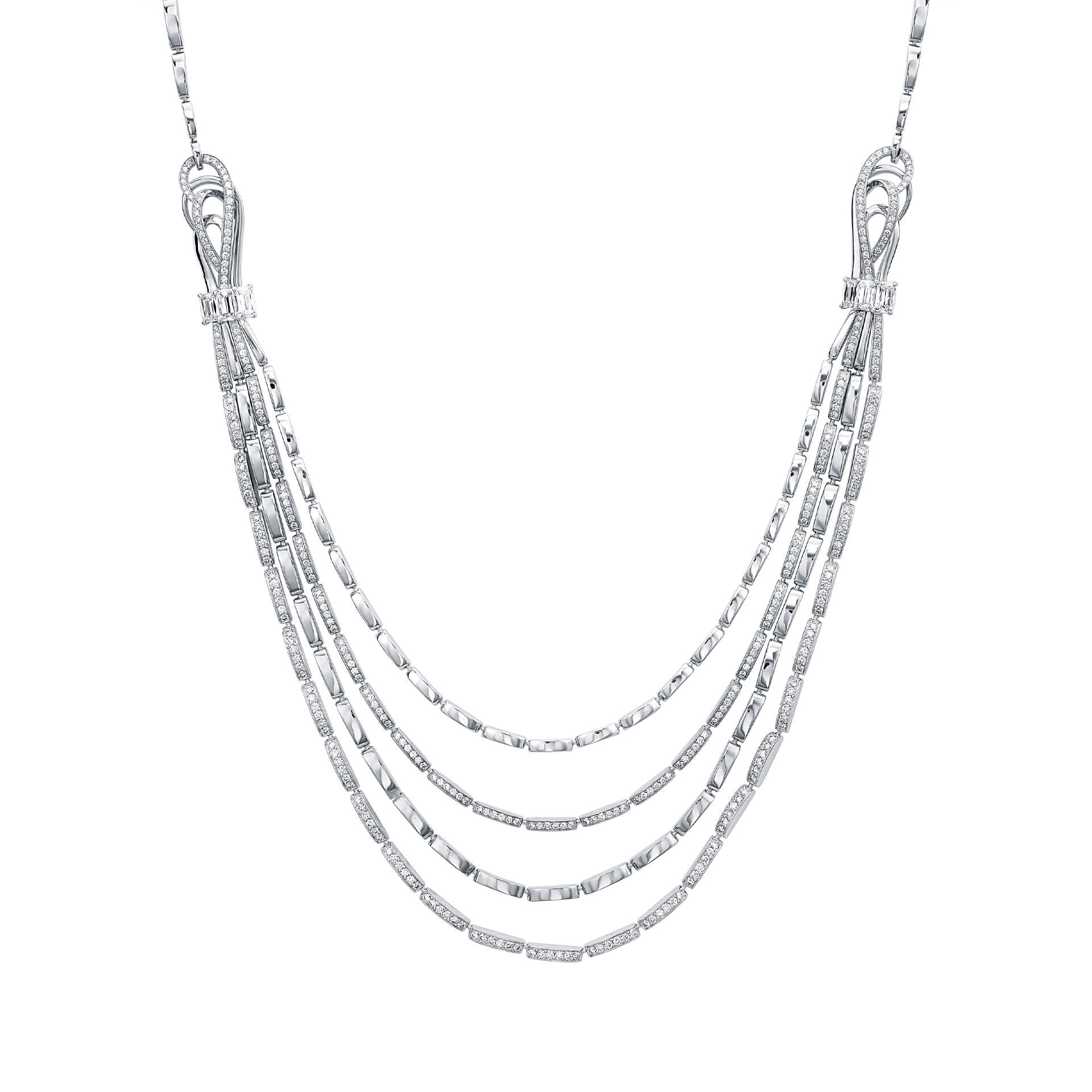 Ribbons Ashoka Platinum Diamond Necklace