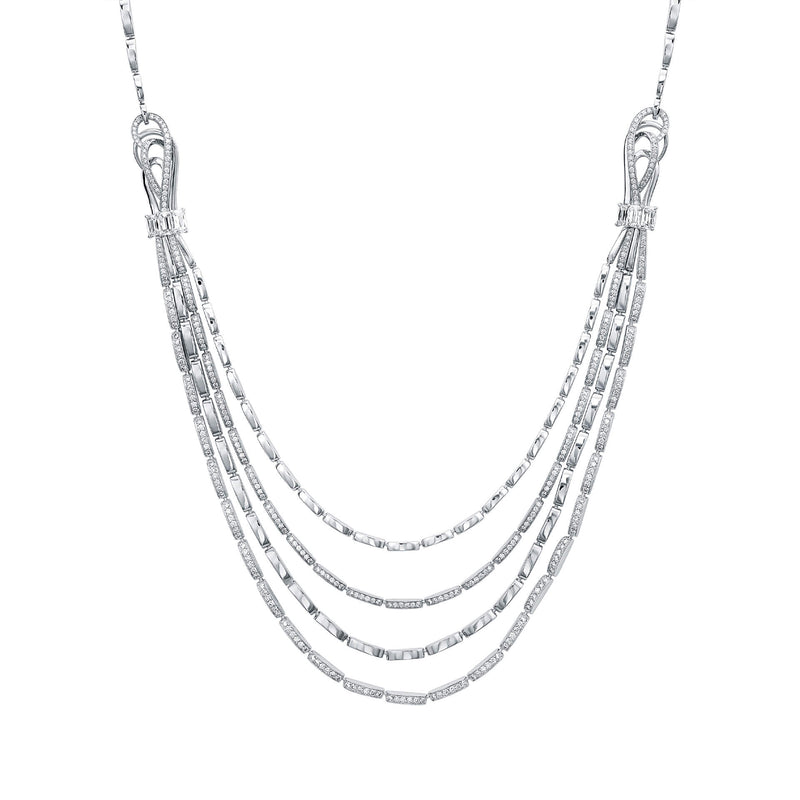 Ribbons Ashoka Platinum Diamond Necklace