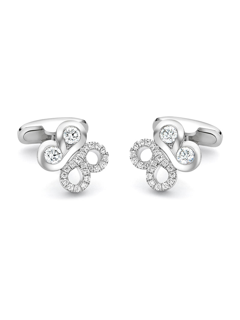 Be Boodles Platinum Diamond Cufflinks