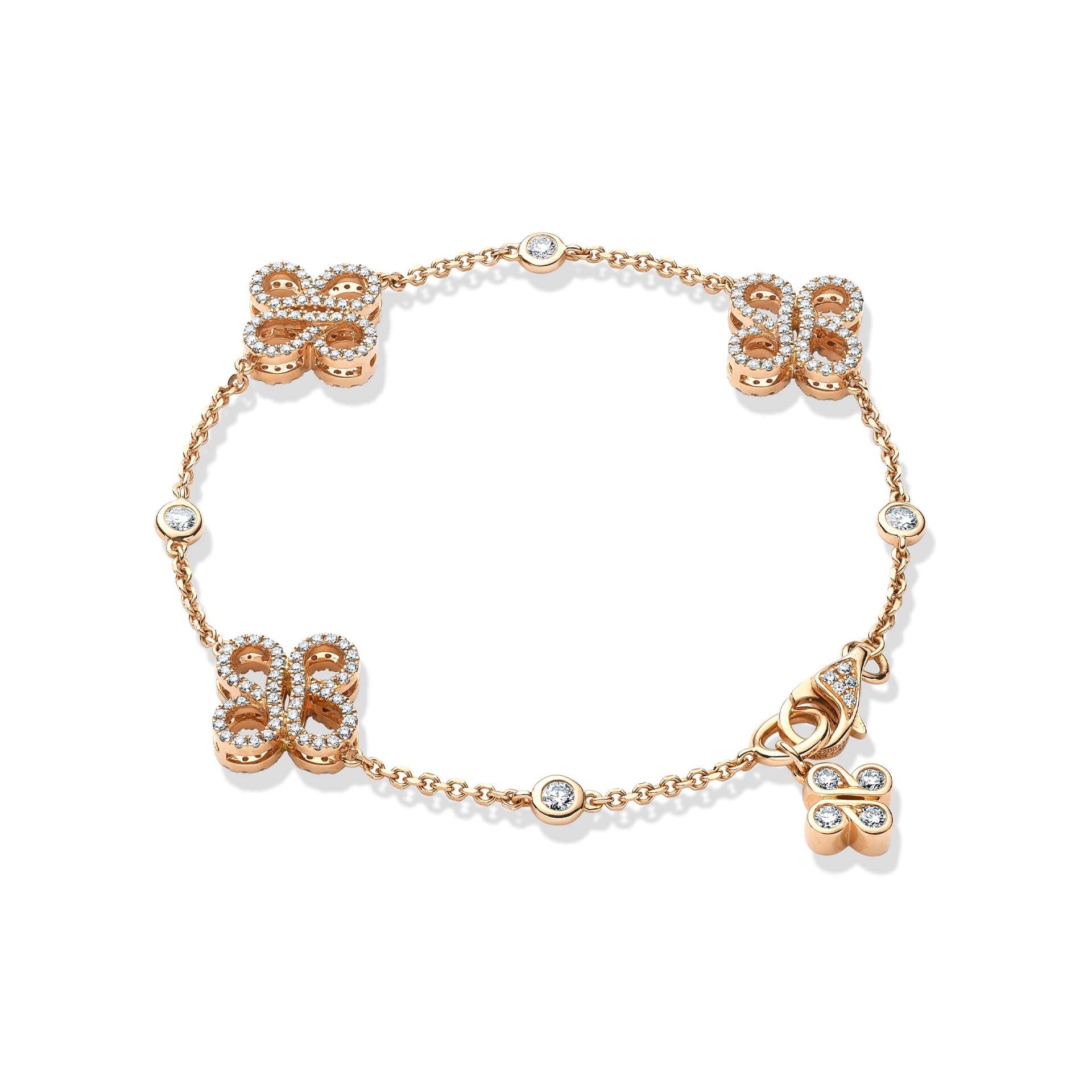 Be Boodles Multi Charm Rose Gold Bracelet