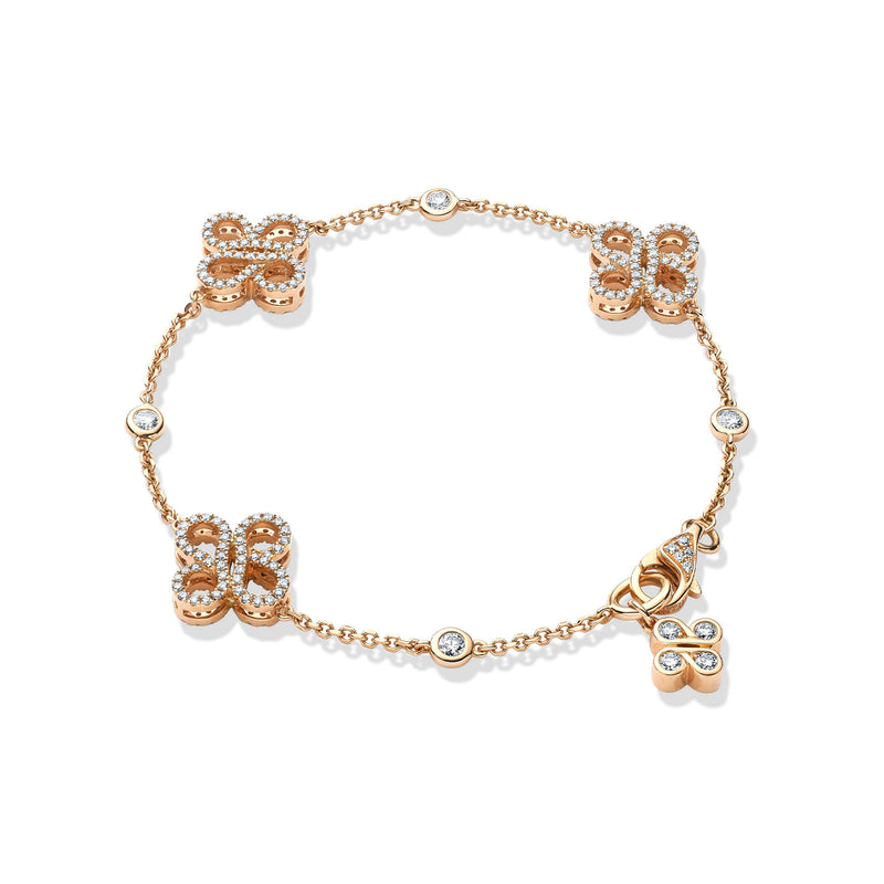 Be Boodles Multi Charm Rose Gold Bracelet