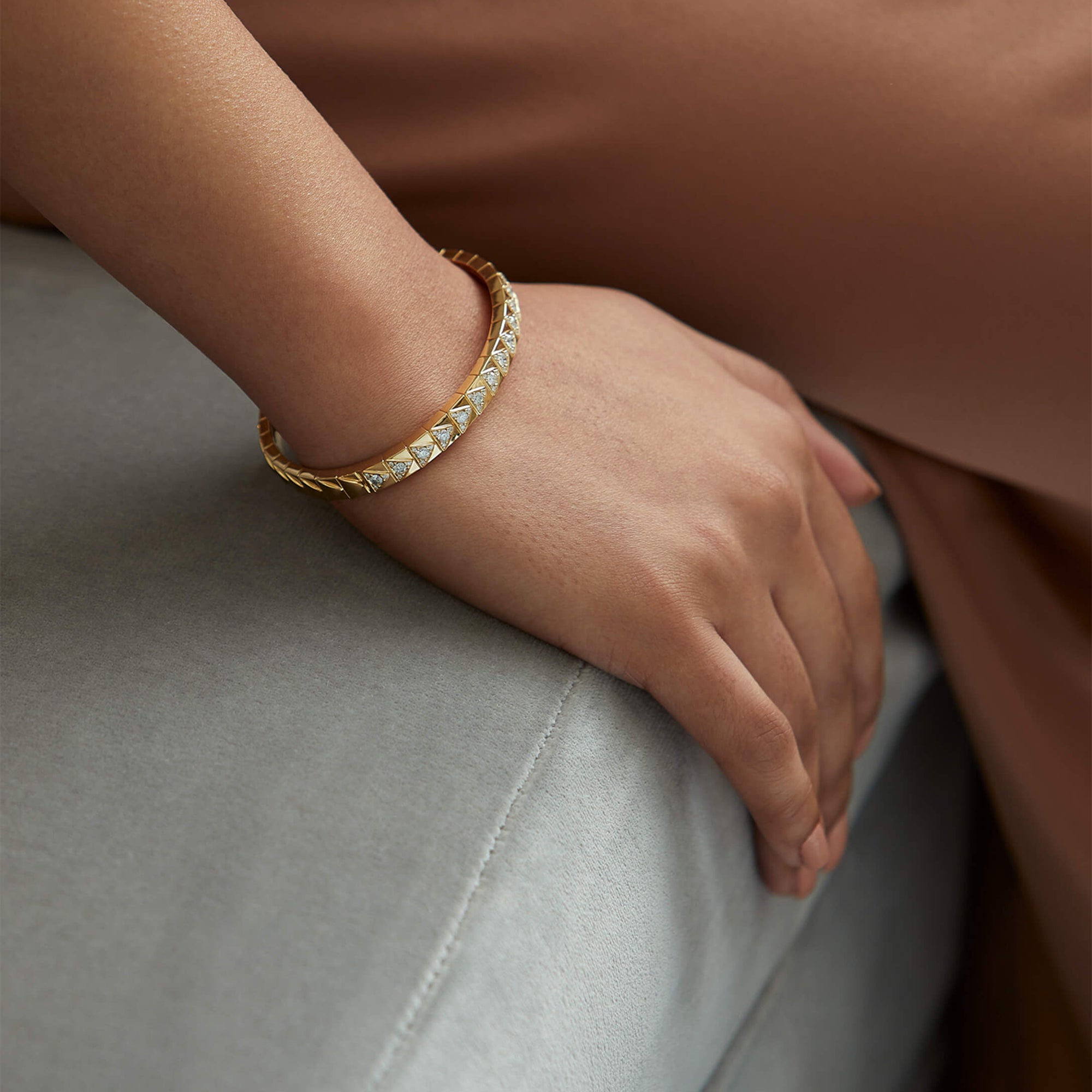 Be You Yellow Gold Diamond Bangle