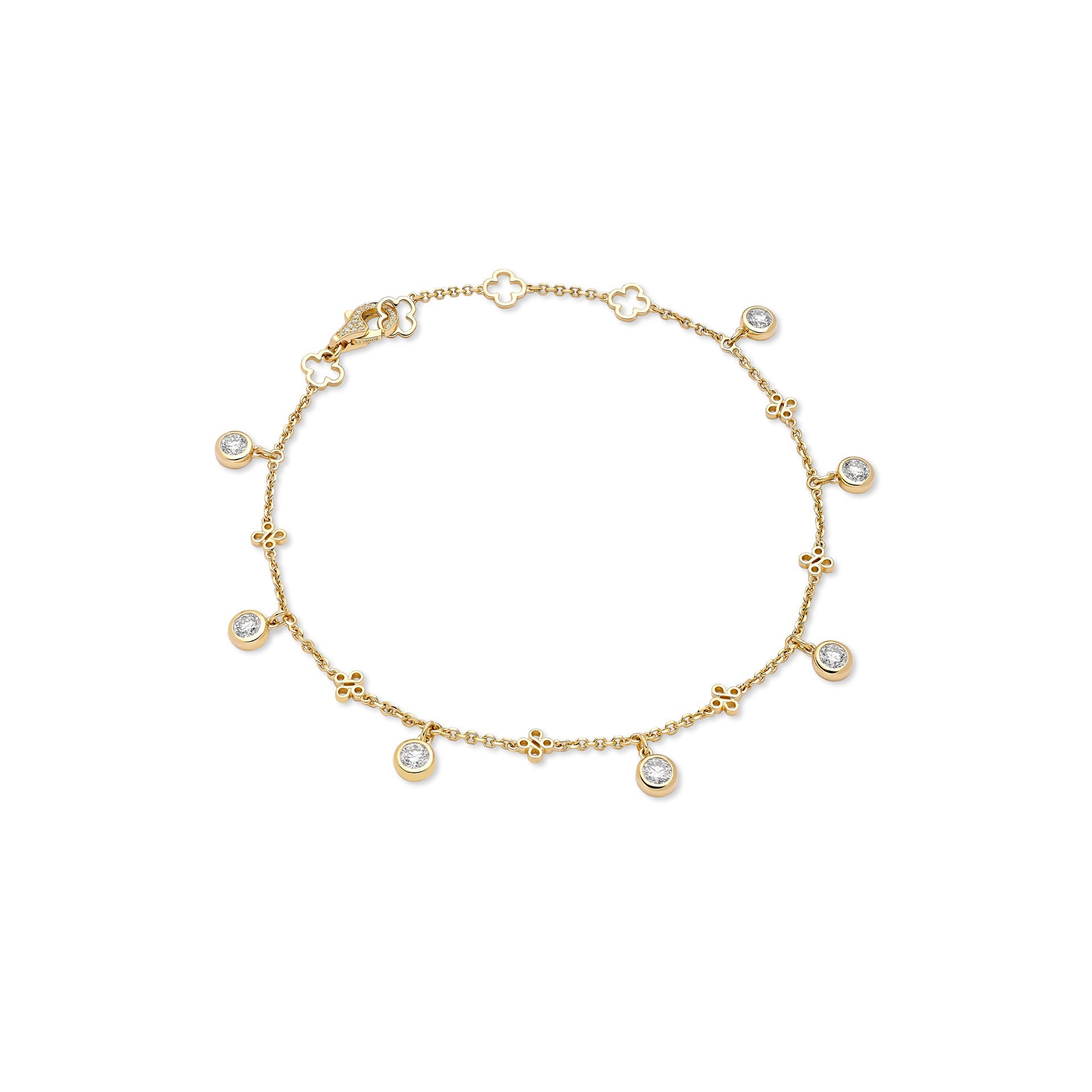Beach Yellow Gold Diamond Anklet