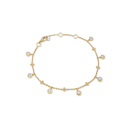 Beach Yellow Gold Diamond Anklet