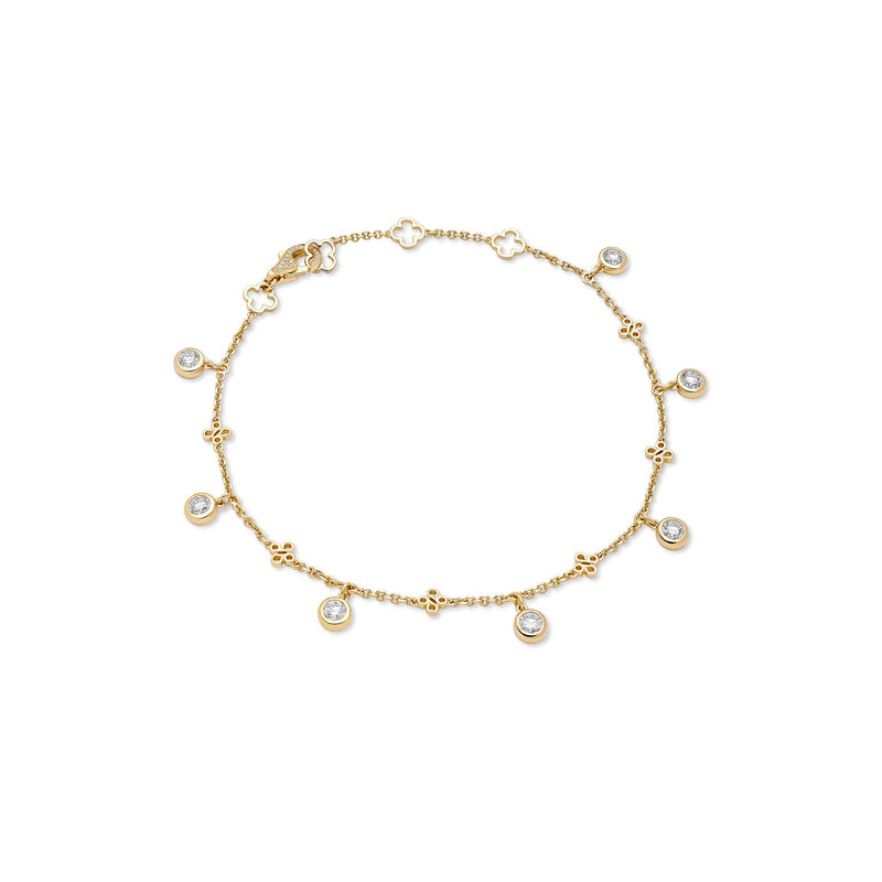 Beach Yellow Gold Diamond Anklet