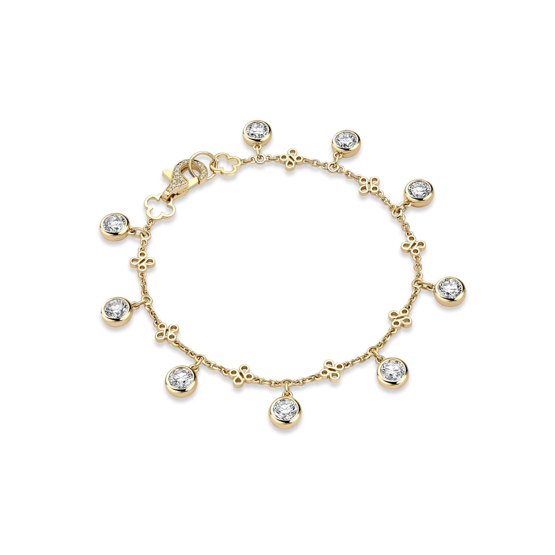 Beach Yellow Gold Large Diamond Bracelet