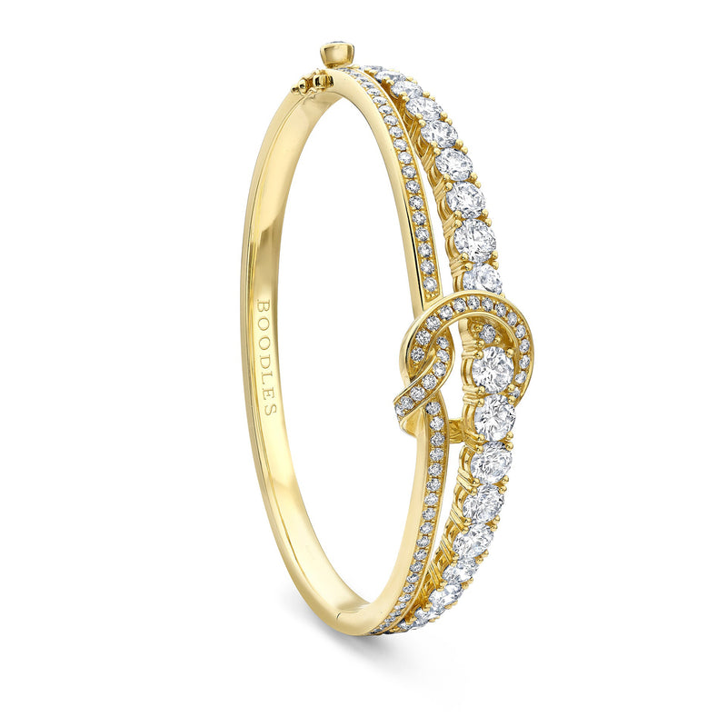 The Knot Yellow Gold Diamond Large Bangle
