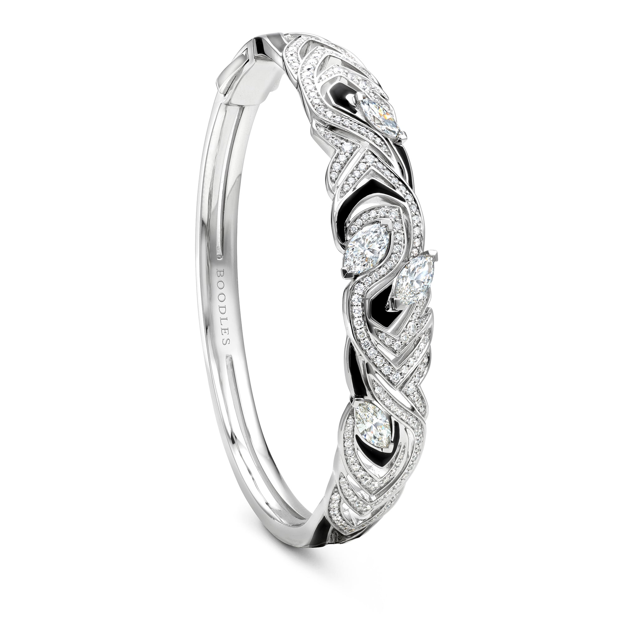 Africa Zebra Platinum Diamond Bangle