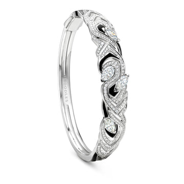 Africa Zebra Platinum Diamond Bangle