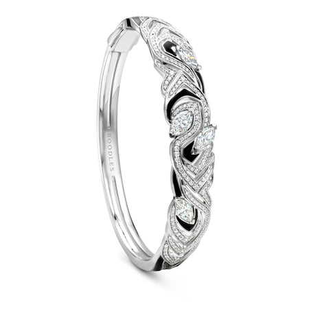Africa Zebra Platinum Diamond Bangle