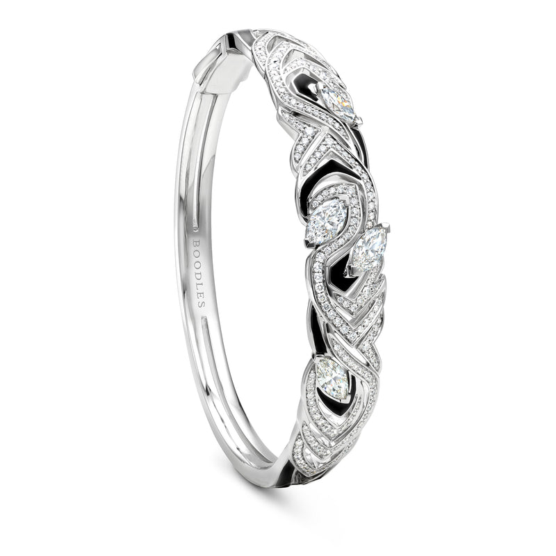Africa Zebra Platinum Diamond Bangle