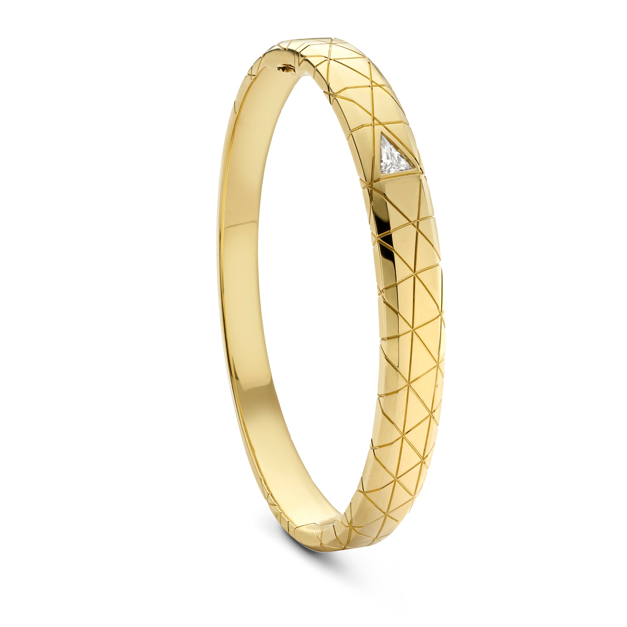 Velocity Diamond Yellow Gold Bangle