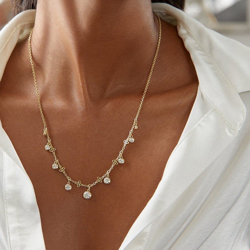 Beach Yellow Gold Diamond Necklace