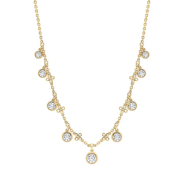 Beach Medium Yellow Gold Diamond Necklace