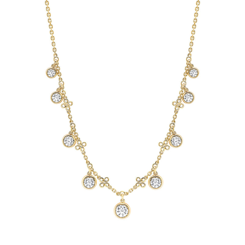 Beach Medium Yellow Gold Diamond Necklace