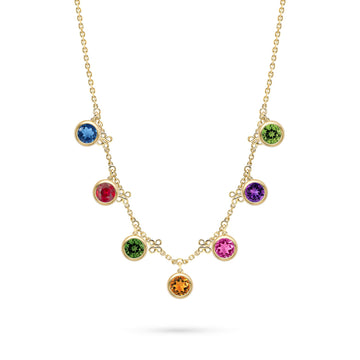 Beach Rainbow Yellow Gold Necklace