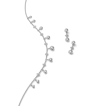 Beach Platinum Necklace and Earrings Set