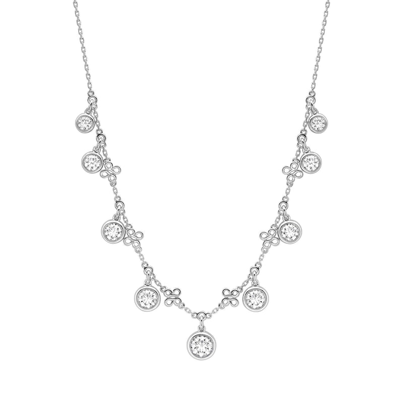 Beach Medium Platinum Diamond Necklace
