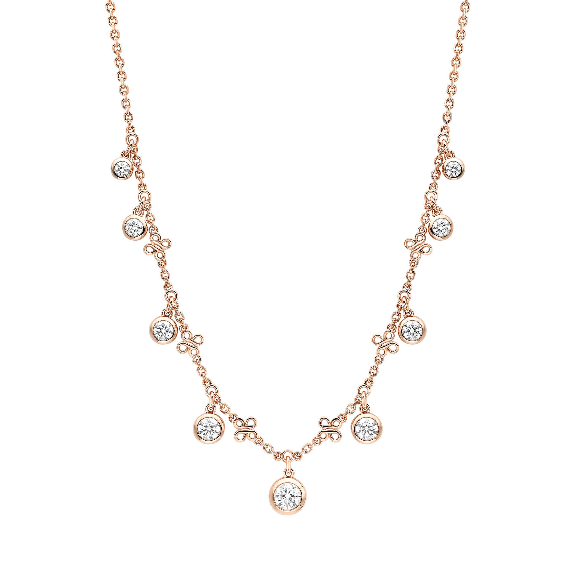 Beach Rose Gold Diamond Necklace