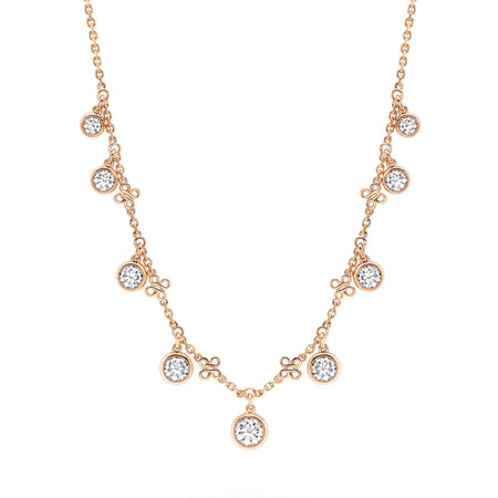 Beach Medium Rose Gold Diamond Necklace