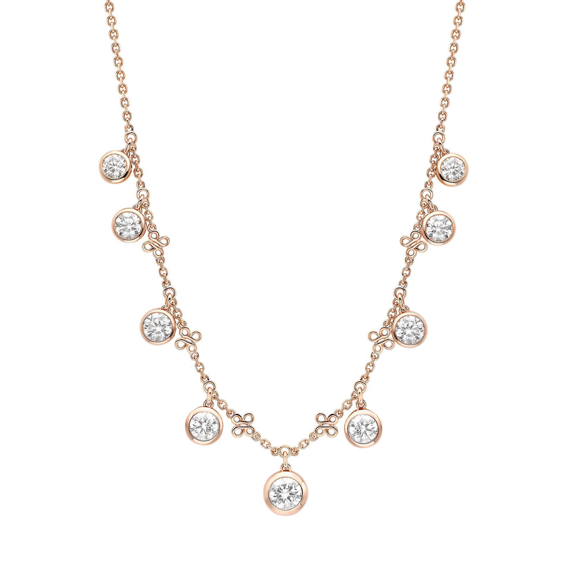 Beach Large Rose Gold Diamond Necklace