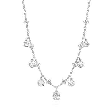 Beach Medium Seven Stone Platinum Diamond Necklace