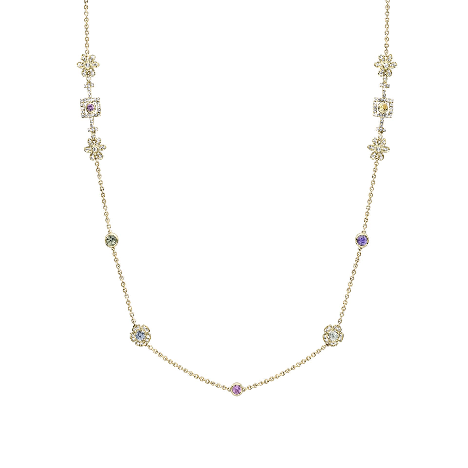 Secret Garden Long Yellow Gold Necklace
