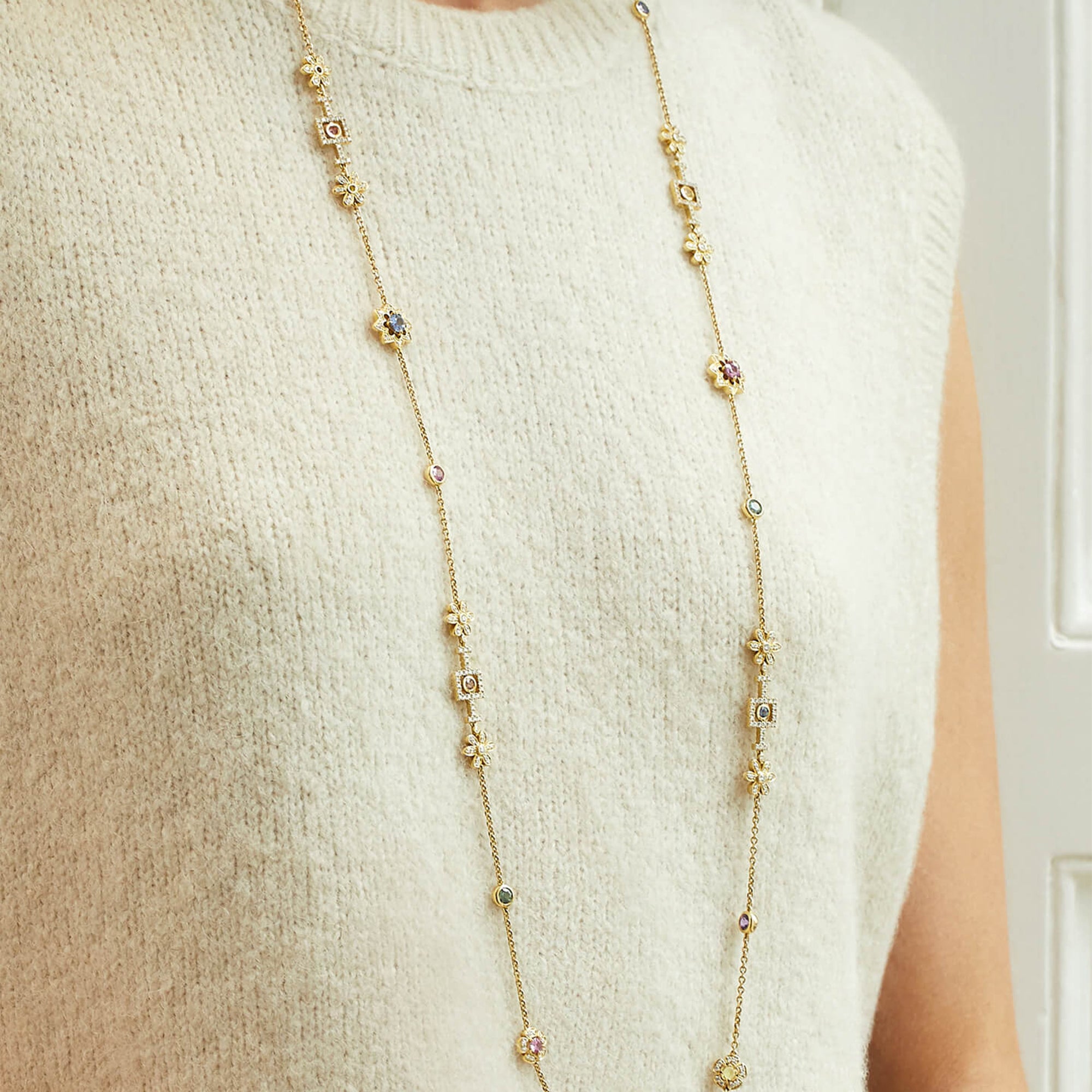 Secret Garden Long Yellow Gold Necklace