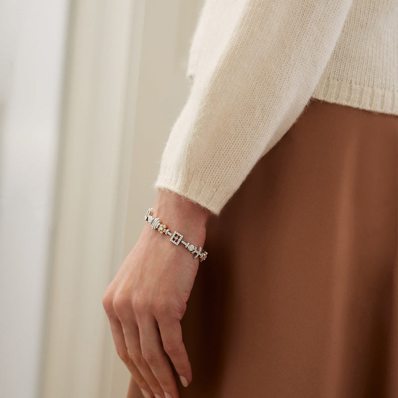 Secret Garden Pink and White Diamond Bracelet