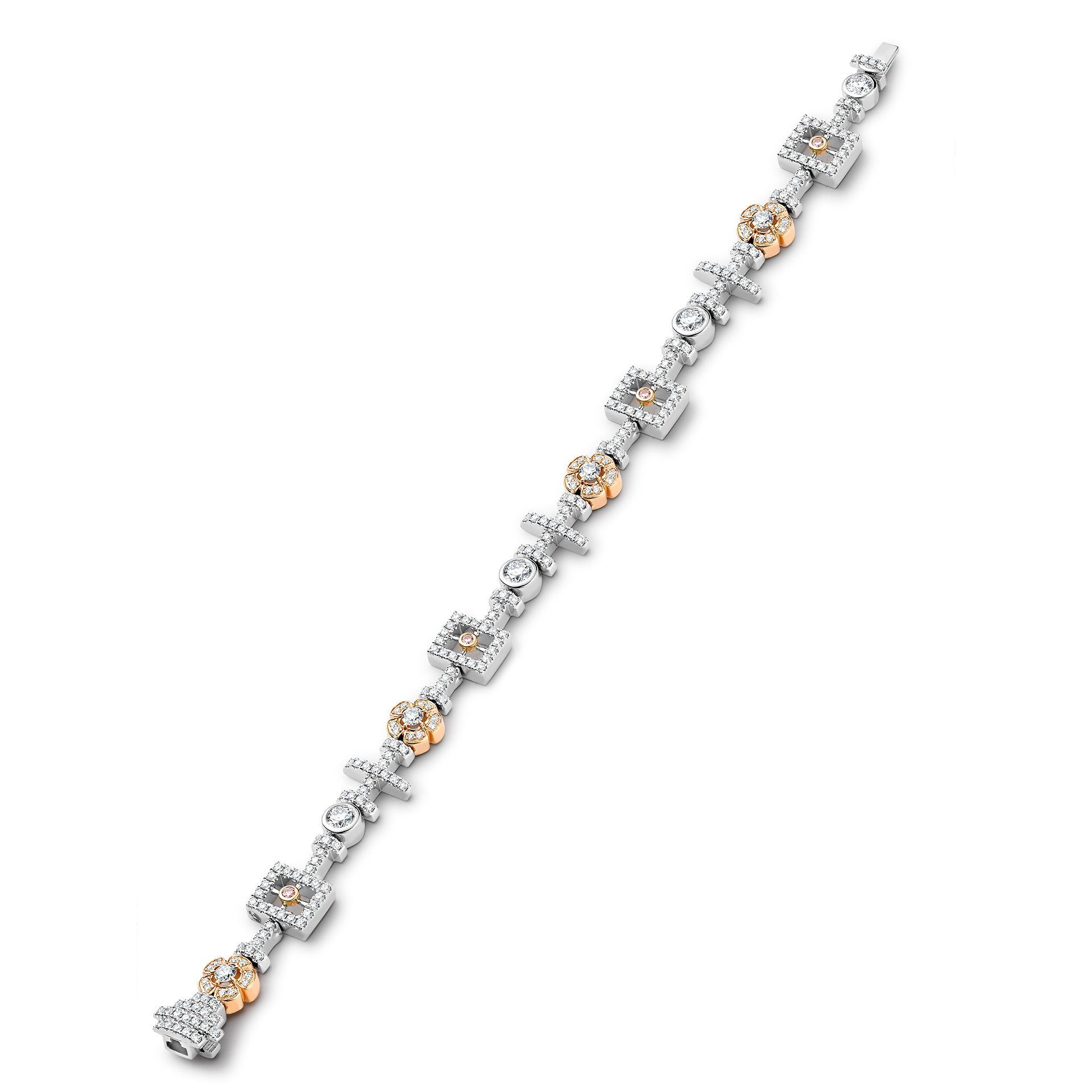 Secret Garden Pink and White Diamond Bracelet
