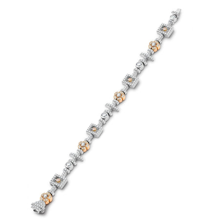Secret Garden Pink and White Diamond Bracelet