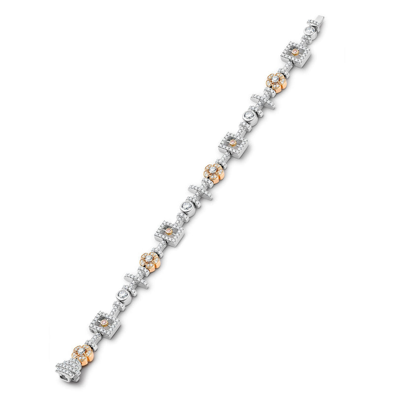 Secret Garden Pink and White Diamond Bracelet