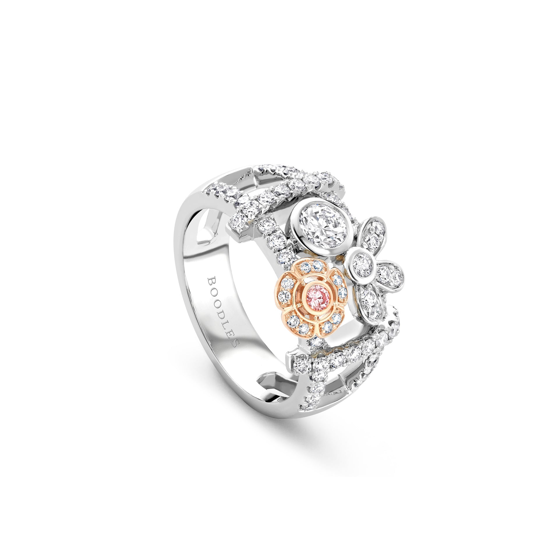 Secret Garden Pink and White Diamond Ring