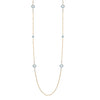 Raindance Diamond Blue Enamel Long Yellow Gold Necklace