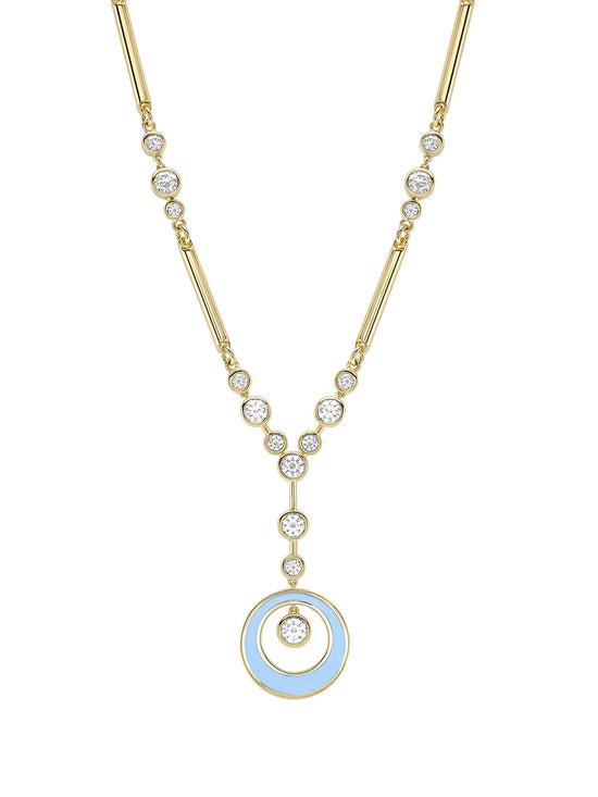 Raindance Diamond Enamel Yellow Gold Pendant