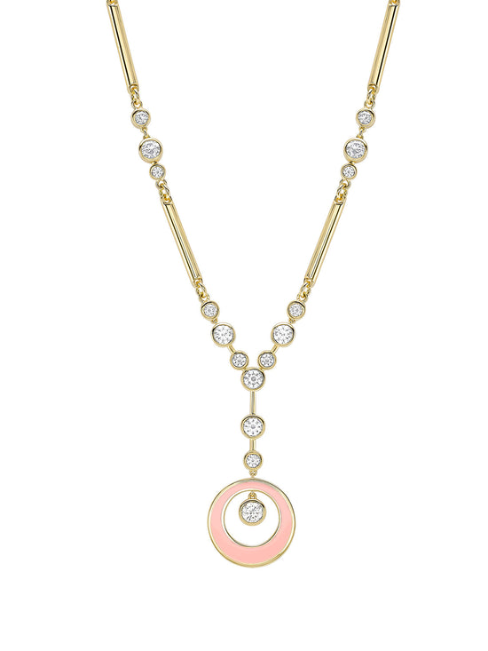 Raindance Diamond Enamel Yellow Gold Pendant