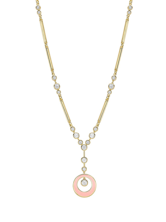 Raindance Diamond Enamel Yellow Gold Pendant