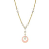 Raindance Diamond Pink Enamel Yellow Gold Pendant