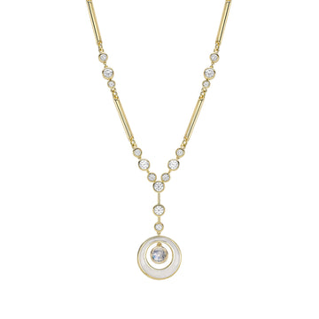 Raindance Diamond Enamel Yellow Gold Pendant