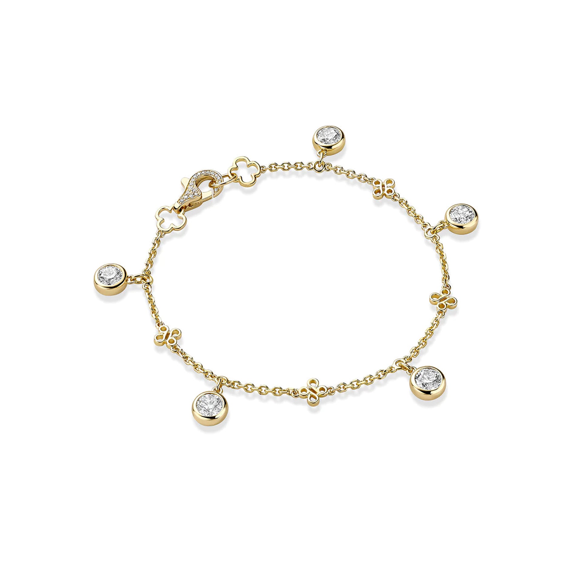 Beach Medium Yellow Gold Diamond Bracelet