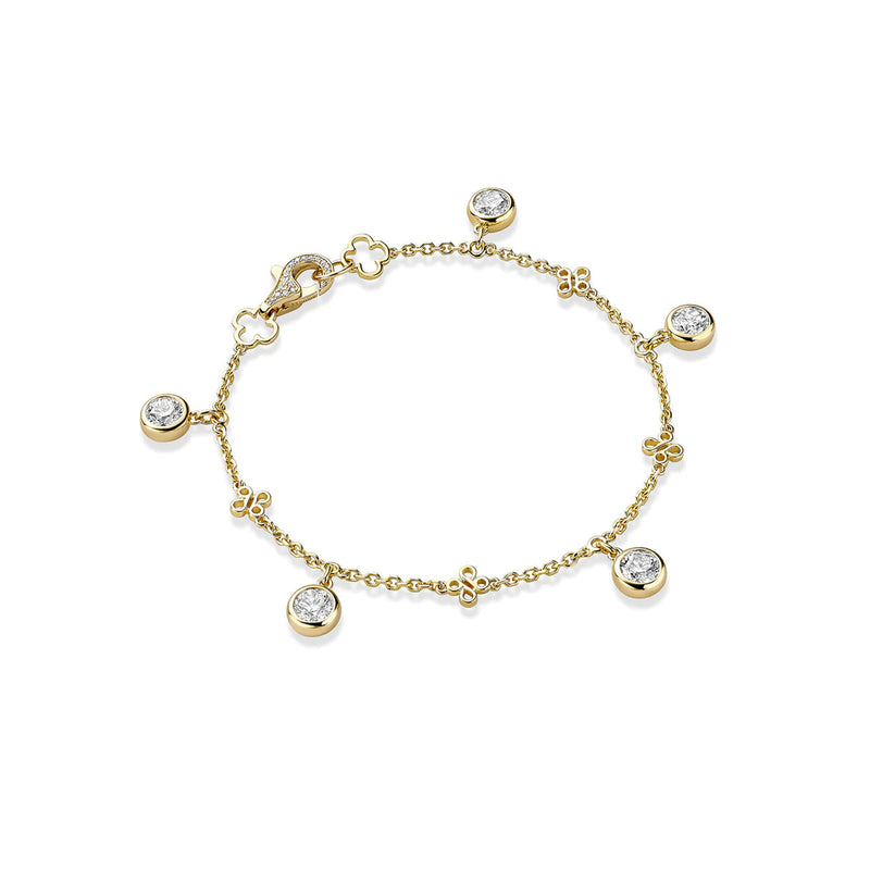 Beach Medium Yellow Gold Diamond Bracelet
