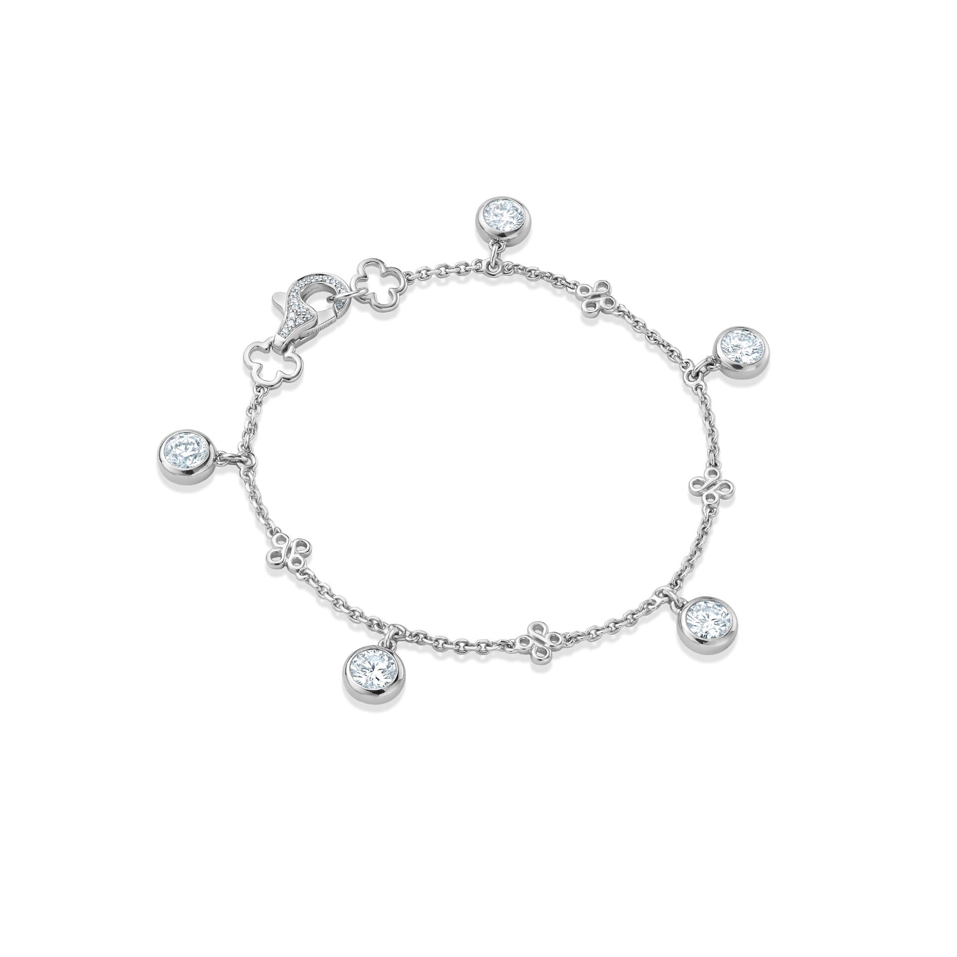 Beach Medium Platinum Diamond Bracelet